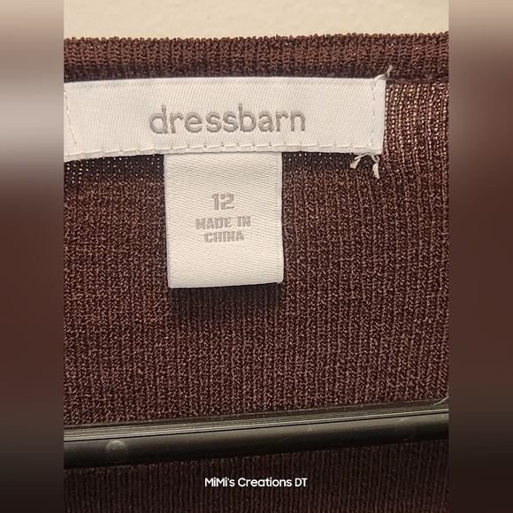 Dress Barn Short-sleeved Pasley Dress and  Brown Longsleeve Cropped  Jacket - Picture 9 of 11